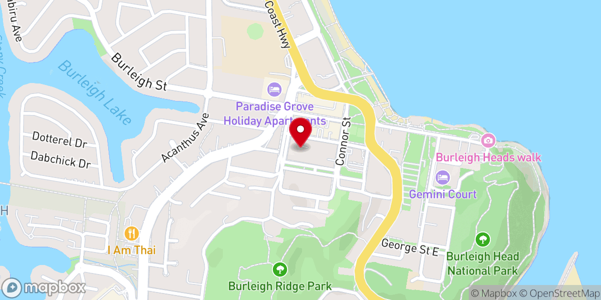 Map showing location of Burleigh Heads Anglican Church (St John's)