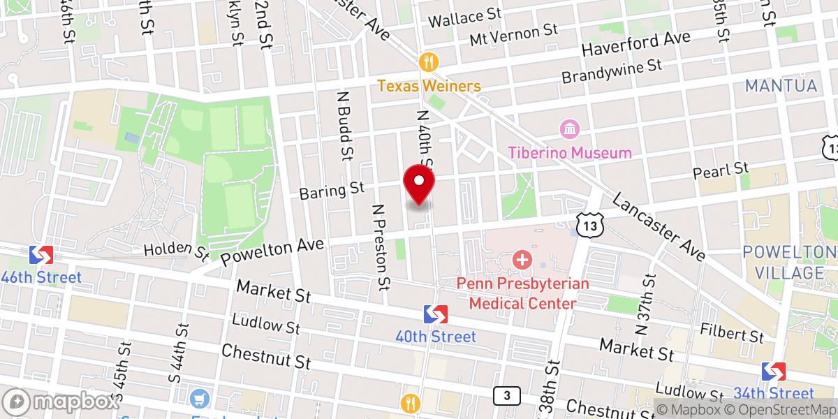 Map showing location of Second Chance Church of Philadelphia