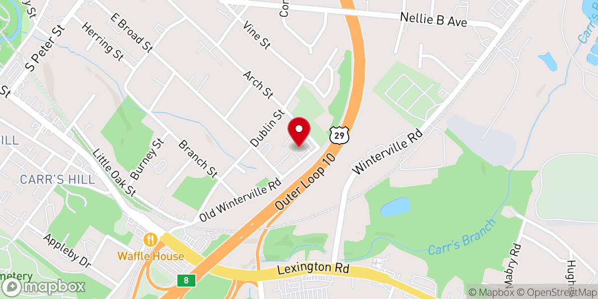 Map showing location of East Friendship Baptist Church