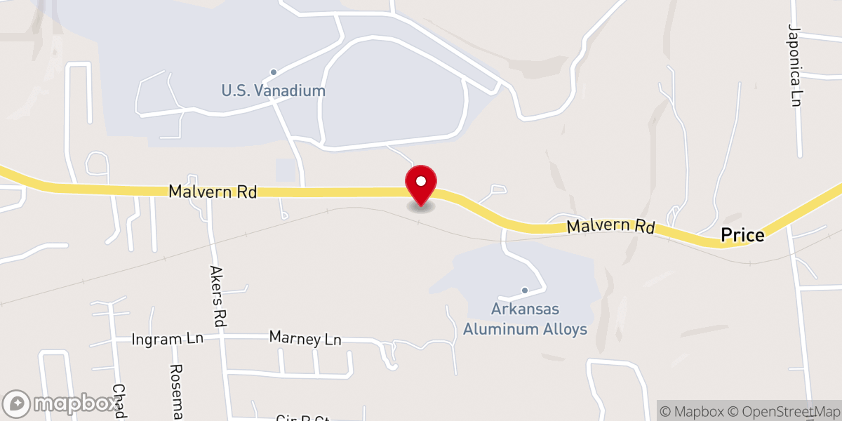 Map showing location of Sulphur Springs Missionary Baptist Church