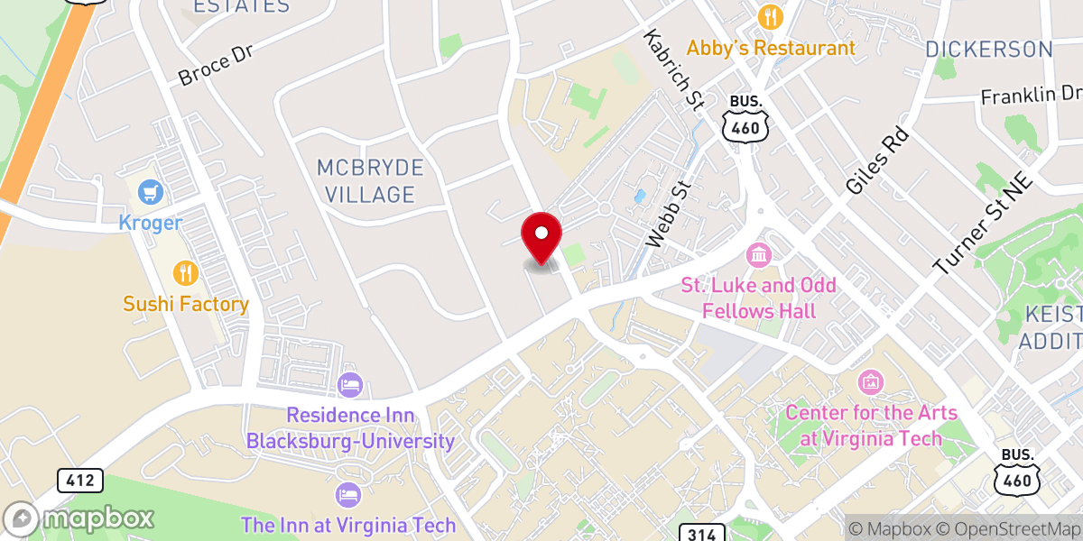 Map showing location of The Well Lutheran Campus Ministry