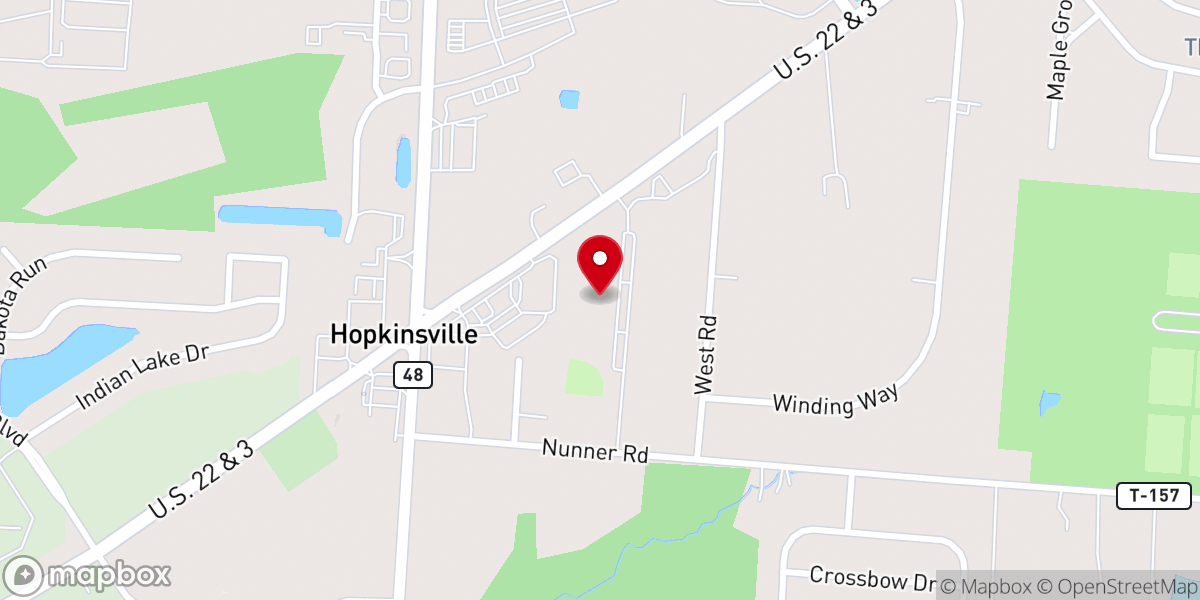 Map showing location of Fellowship Baptist Church