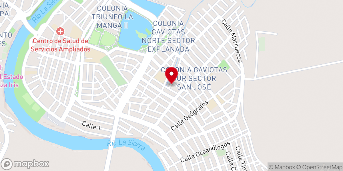 Map showing location of Iglesia Bautista Jesucristo el Lirio de Los Valles