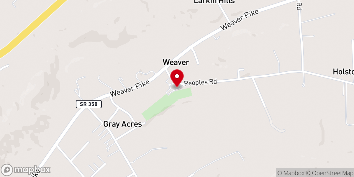 Map showing location of Weaver Union Church
