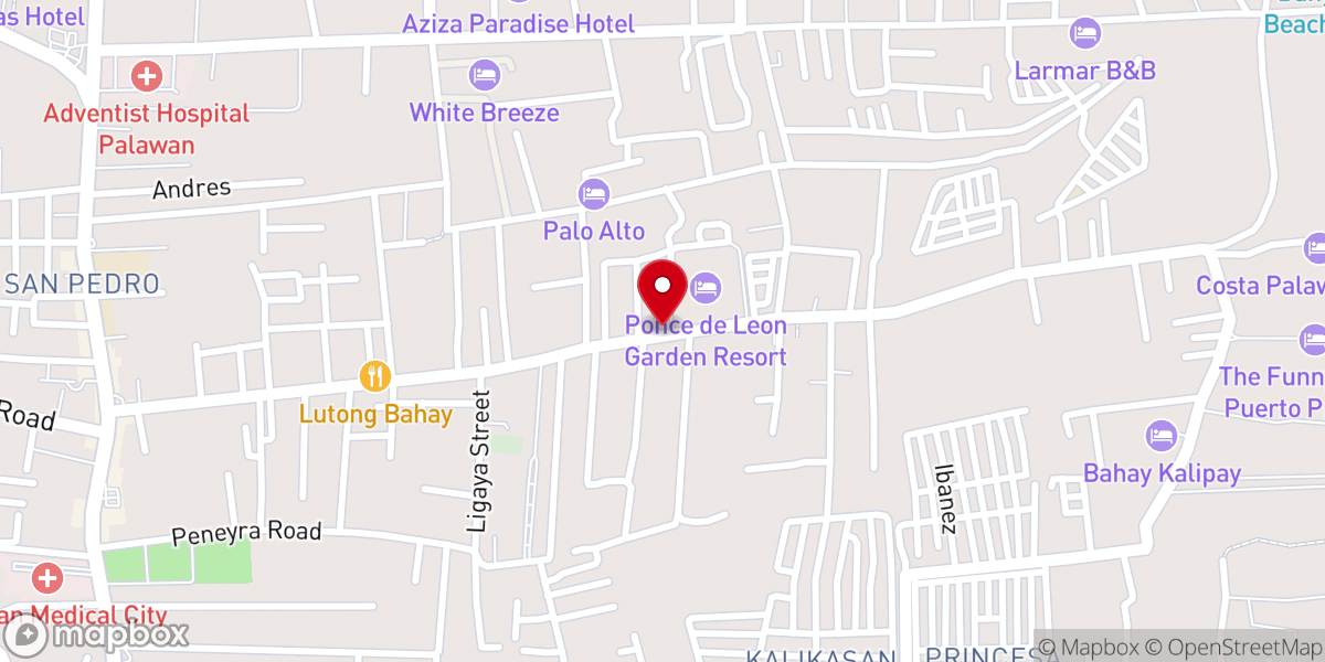 Map showing location of Libis Baptist Church (Palawan Faithful Baptist Church of Christ)