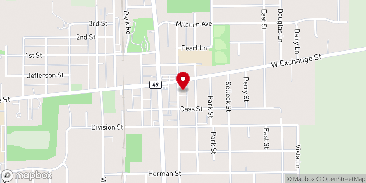 Map showing location of Crete Town Hall