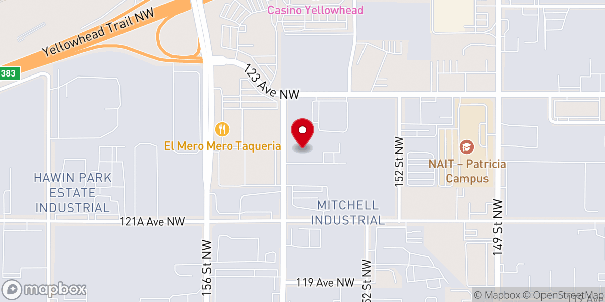 Map showing location of Emmanuel Gospel Assembly Edmonton.