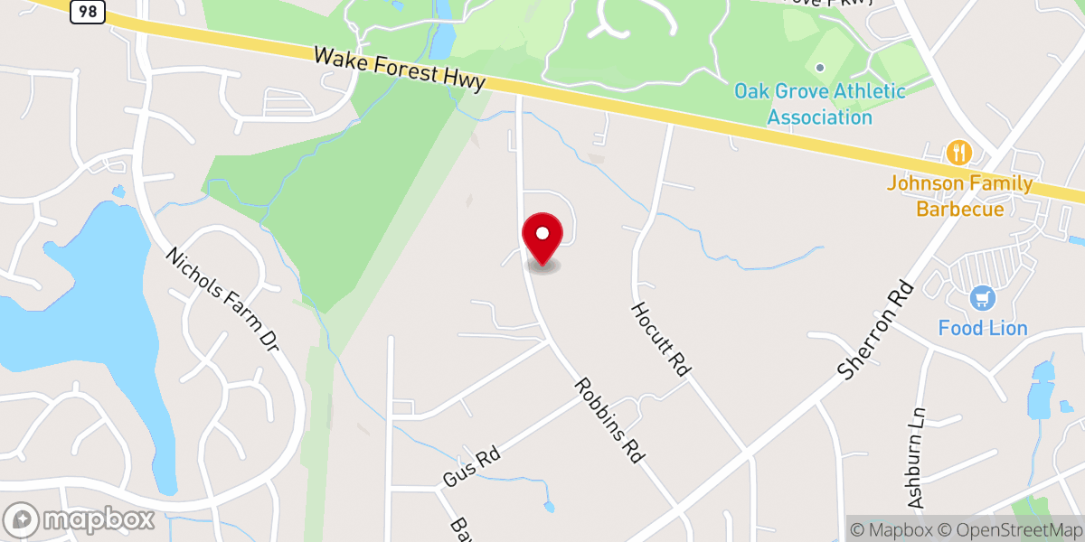 Map showing location of Durham Memorial Baptist Church