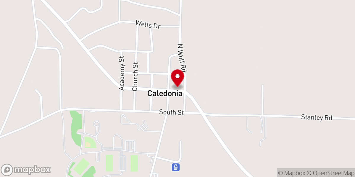 Map showing location of Caledonia & Flint Hill UMC