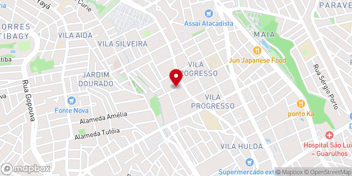 Map showing location of Igreja Cristo em Guarulhos