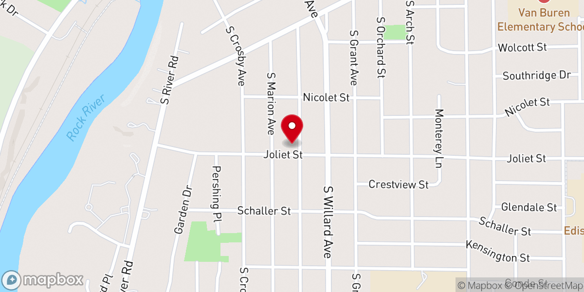 Map showing location of Peace Lutheran Church