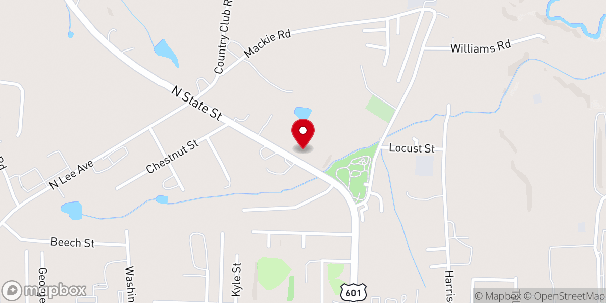 Map showing location of Yadkin Baptist Association