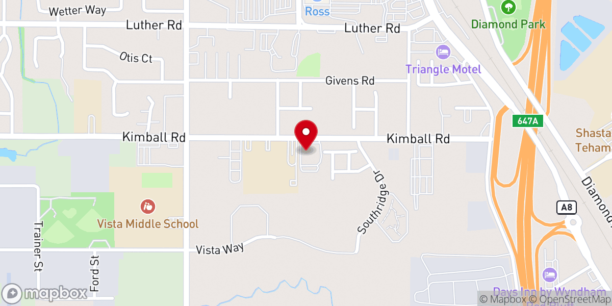 Map showing location of Hilltop Baptist Church