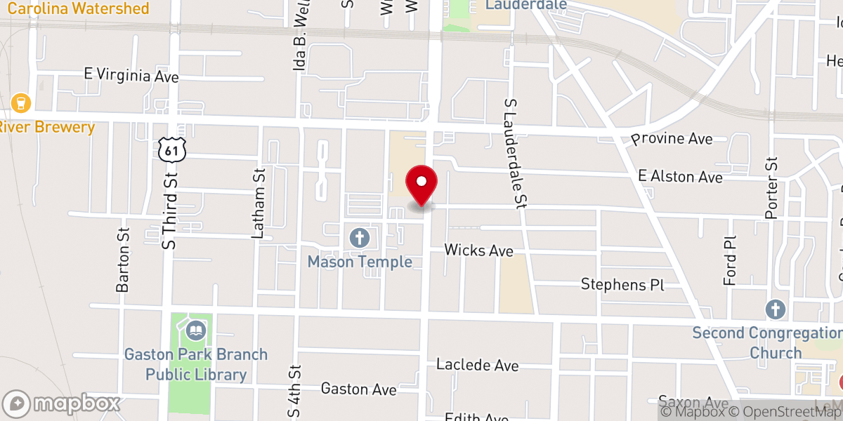 Map showing location of Greater White Stone Missionary Baptist Church