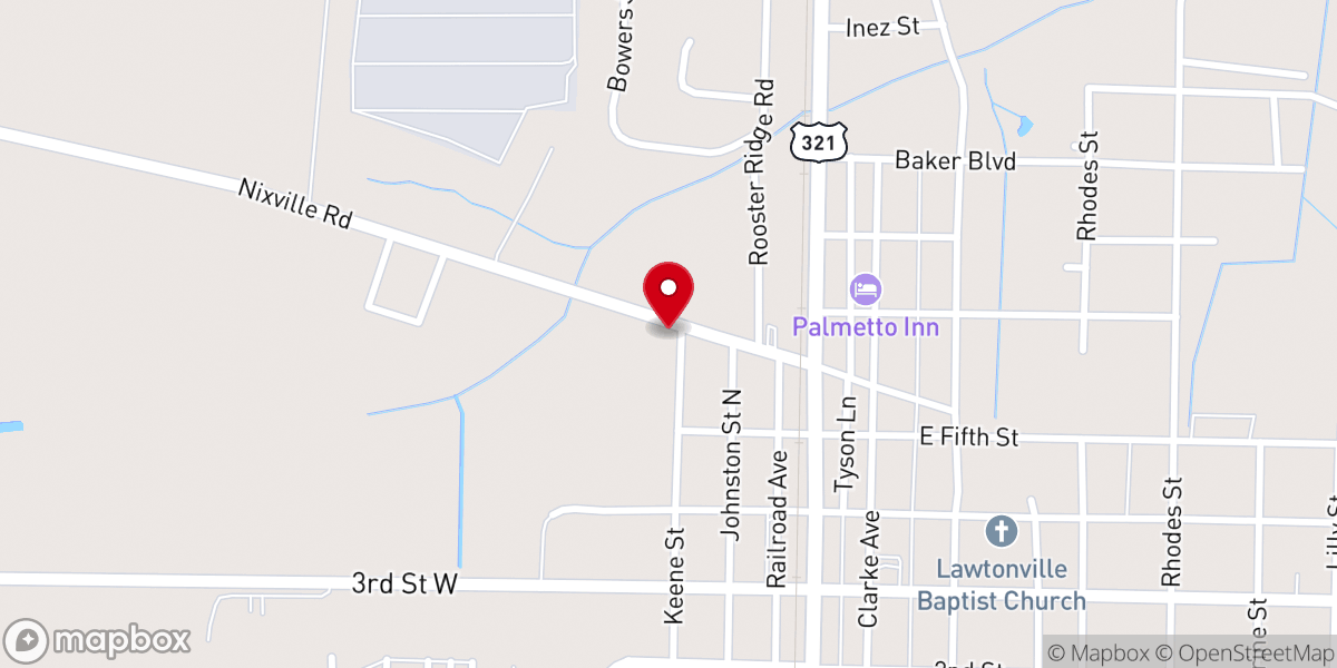 Map showing location of Estill United Methodist Church