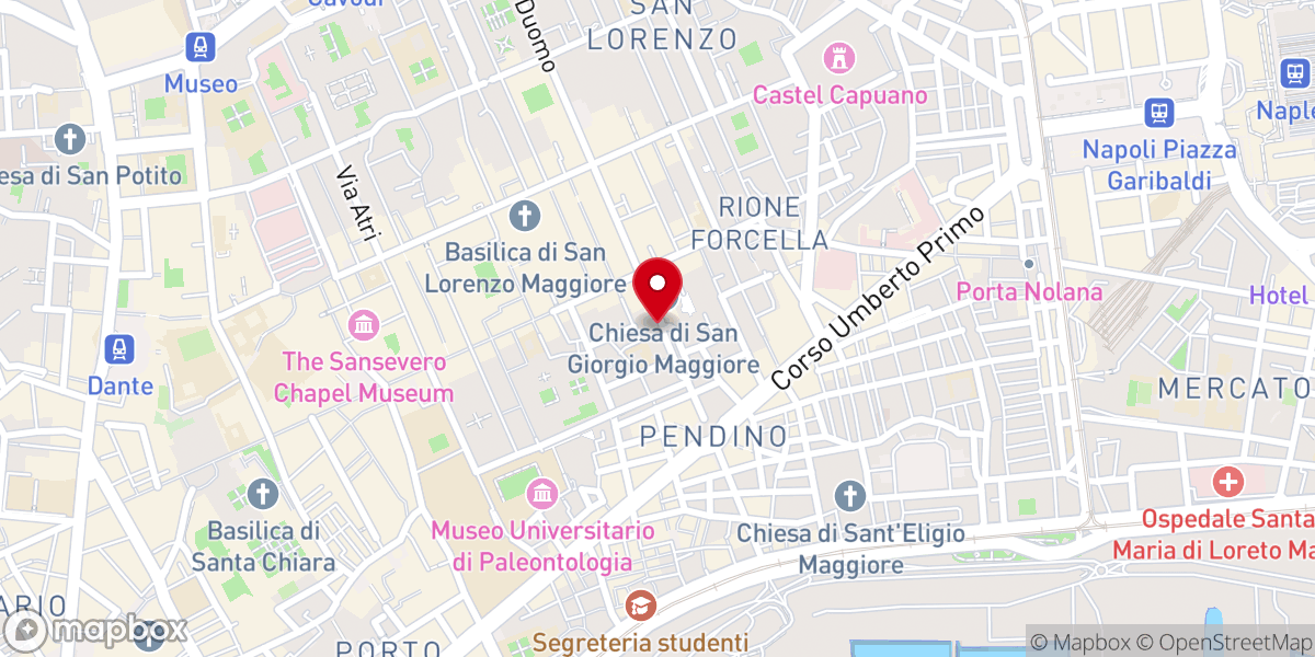 Map showing location of Chiesa di San Severo al Pendino