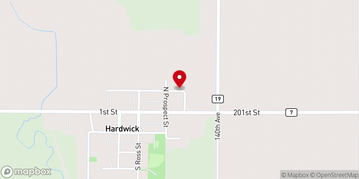 Map showing location of Zion Evangelical Lutheran Church