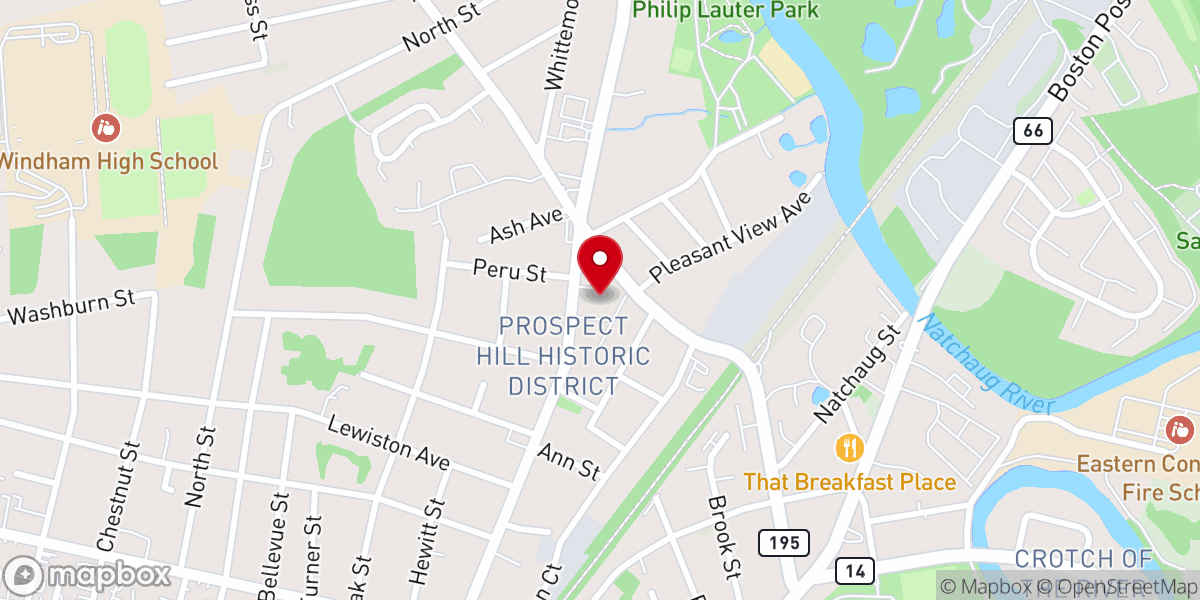 Map showing location of Temple Bnai Israel
