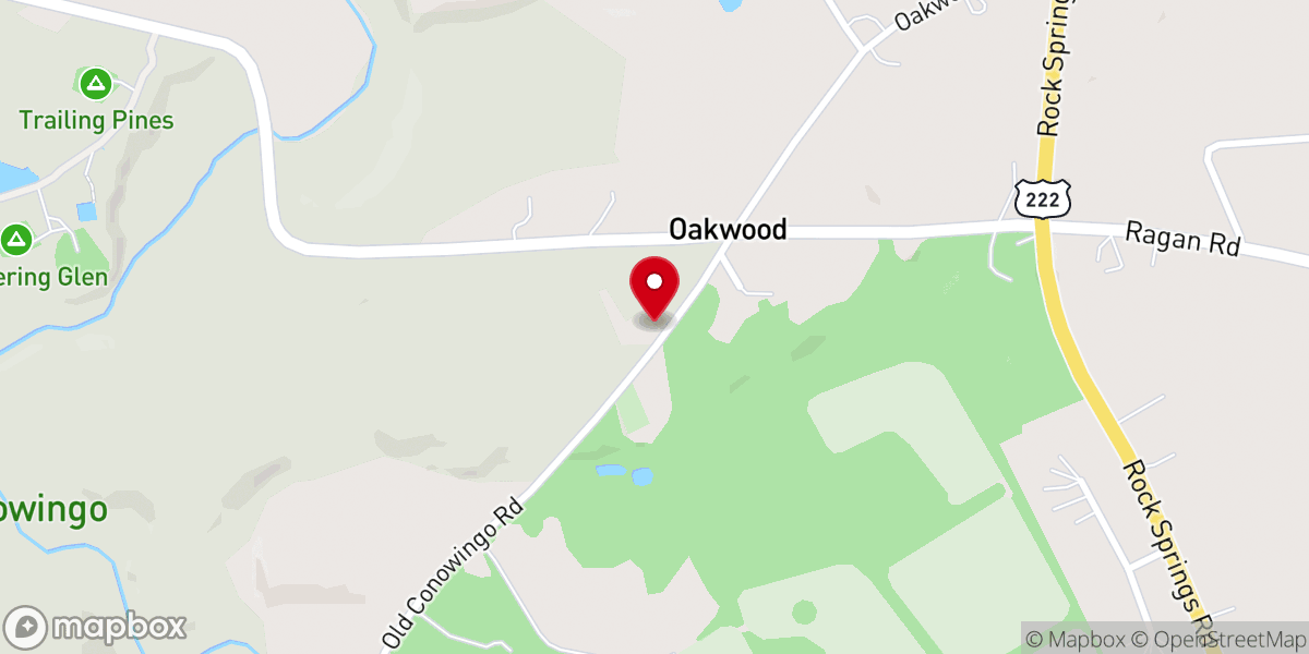 Map showing location of Oakwood Mennonite Church