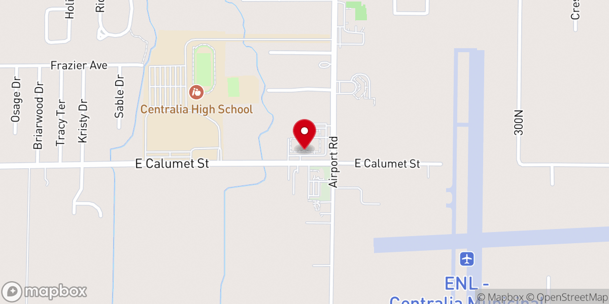 Map showing location of Calumet Street Christian Church
