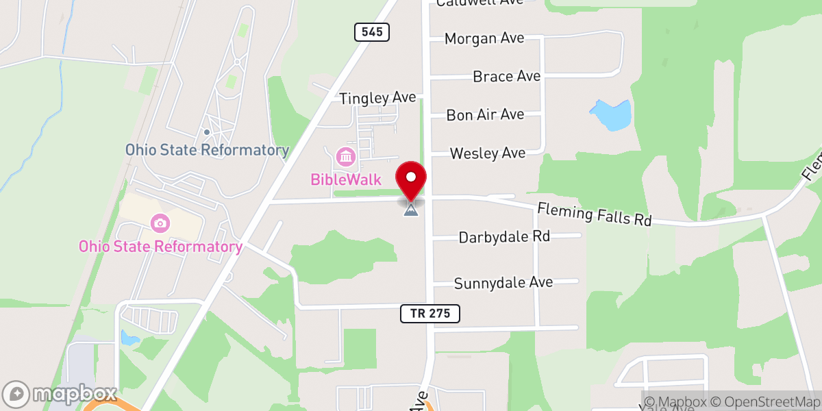 Map showing location of Fleming Falls Assembly of God Church