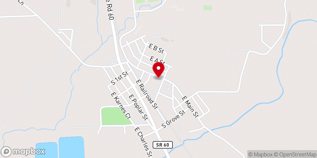 Map showing location of Merrill Bright Tabernacle-God