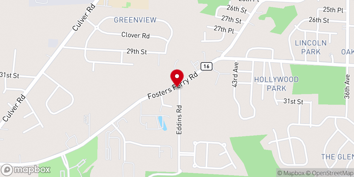 Map showing location of Old Fosters Ferry Road Church of God