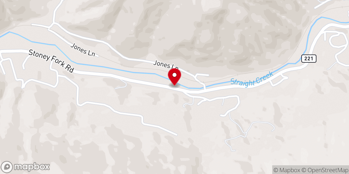 Map showing location of Old Straight Creek Trinity