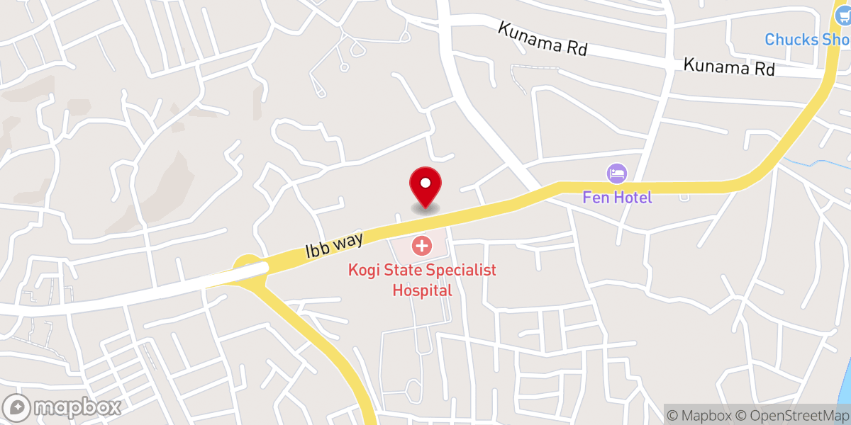 Map showing location of Deeper Life Bible Church, Kogi State Headquarters, Lokoja