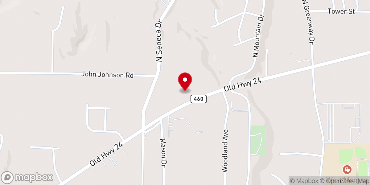 Map showing location of Trinity Baptist Church
