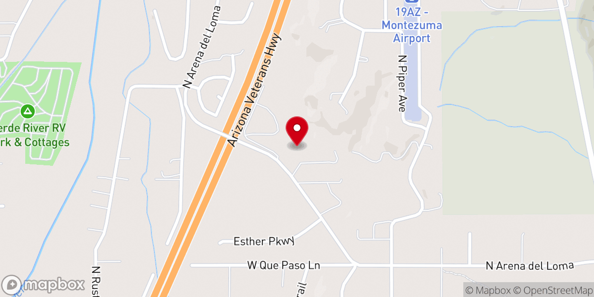 Map showing location of Church of Christ-Verde Valley