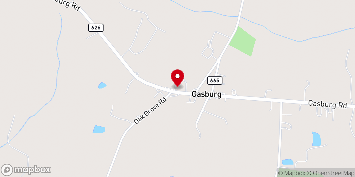 Map showing location of Olive Branch United Methodist