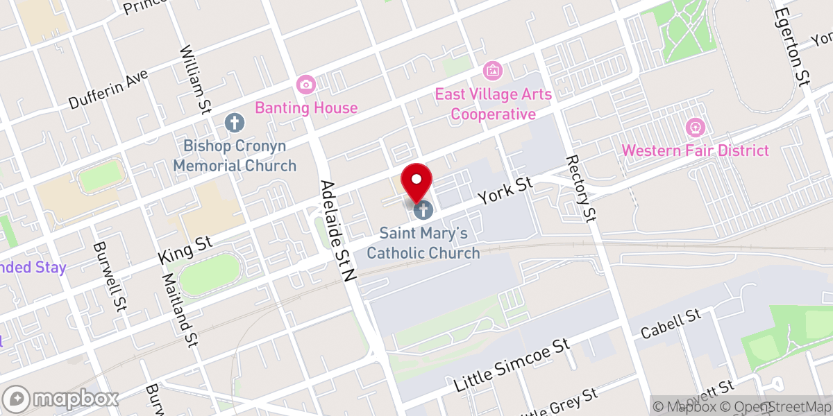 Map showing location of St. Mary's Parish