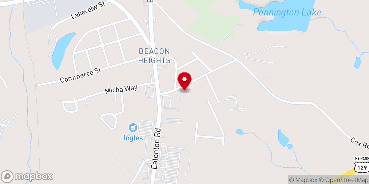 Map showing location of Beacon Heights Baptist Church
