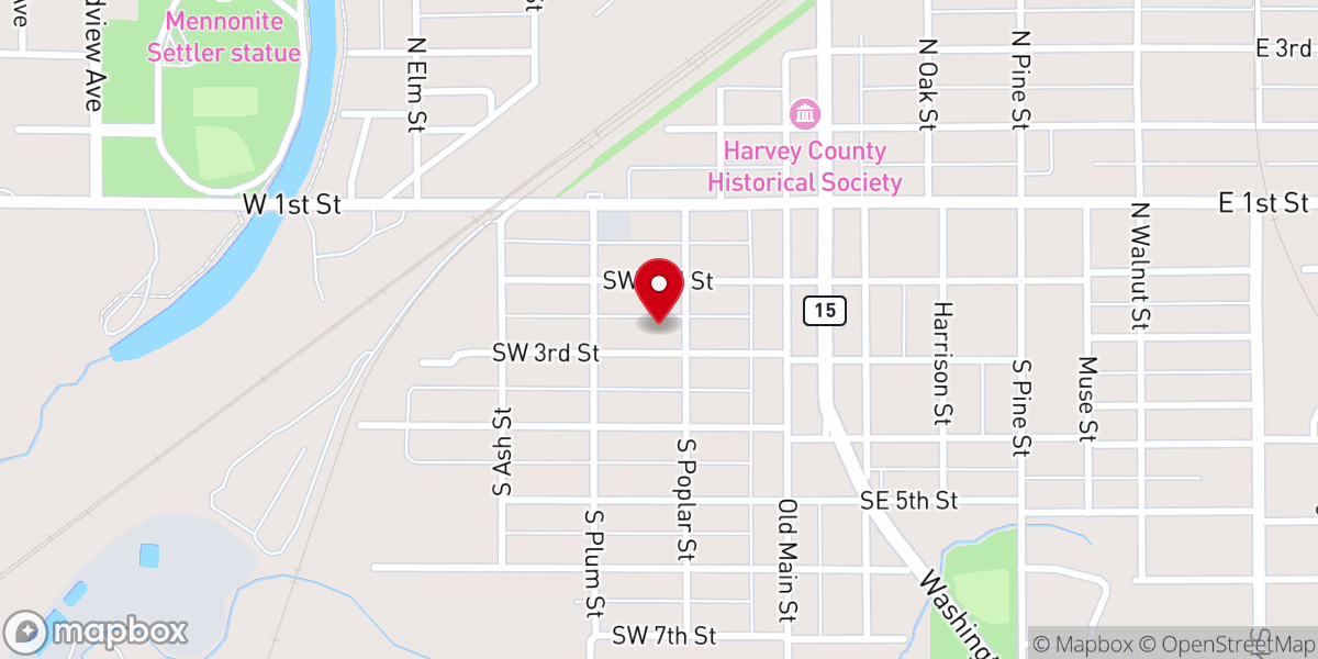 Map showing location of Zion Lutheran Church and Preschool