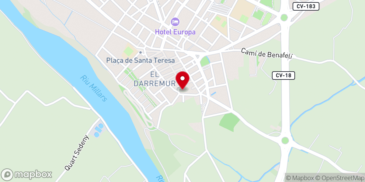 Map showing location of Iglesia de la Natividad de Almazora