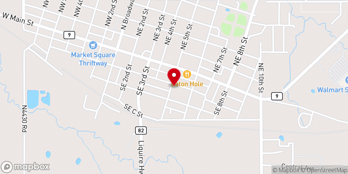 Map showing location of Stigler Church of Christ
