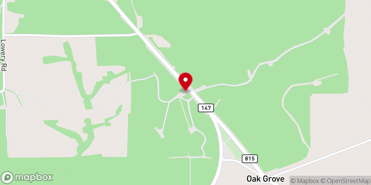Map showing location of LINCOLN PARISH FIRE STATION #12 OAK GROVE