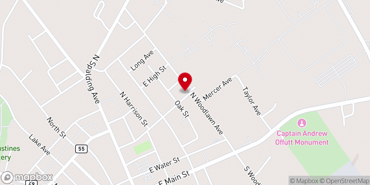 Map showing location of Woodlawn Baptist Church