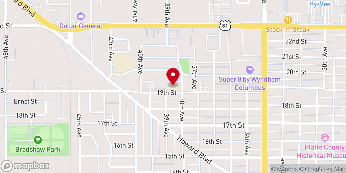 Map showing location of St. Isidore Elementary School - Columbus Catholic Schools
