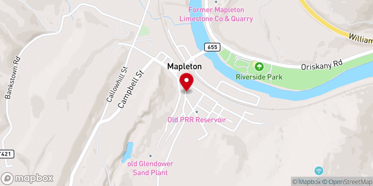 Map showing location of Mapleton
