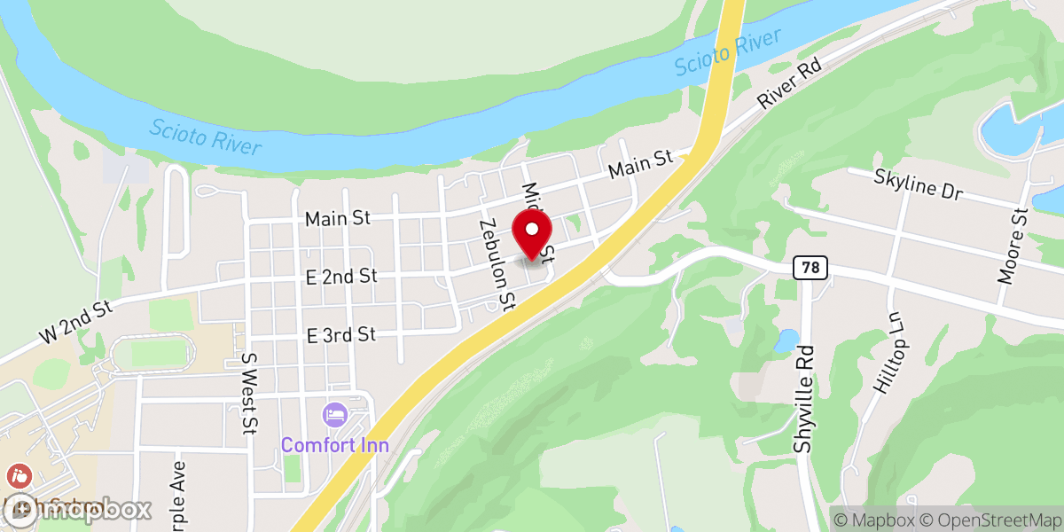 Map showing location of United Methodist Church
