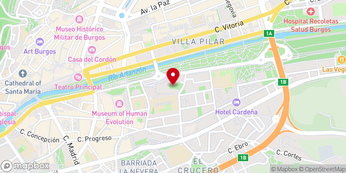 Map showing location of Jardín del Convento de San José y Santa Ana (Carmelitas Descalzas)
