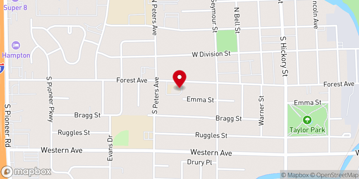 Map showing location of Redeemer Lutheran Church