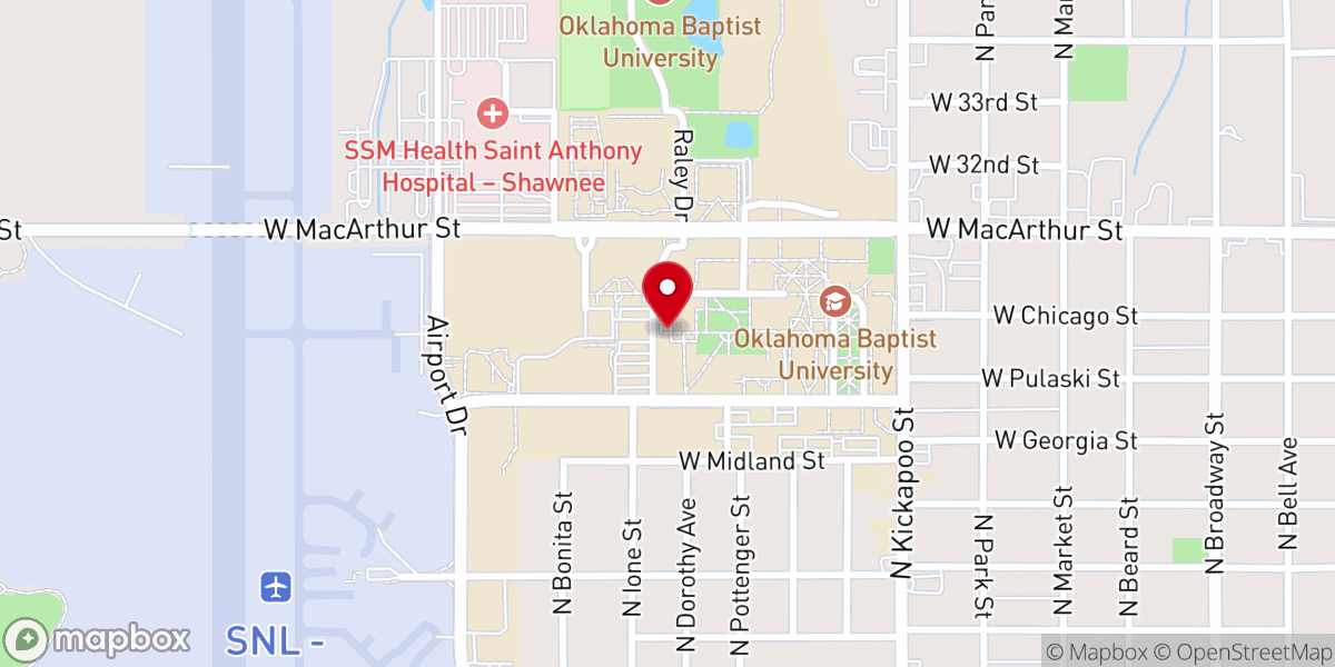 Map showing location of Raley Chapel Clock Tower