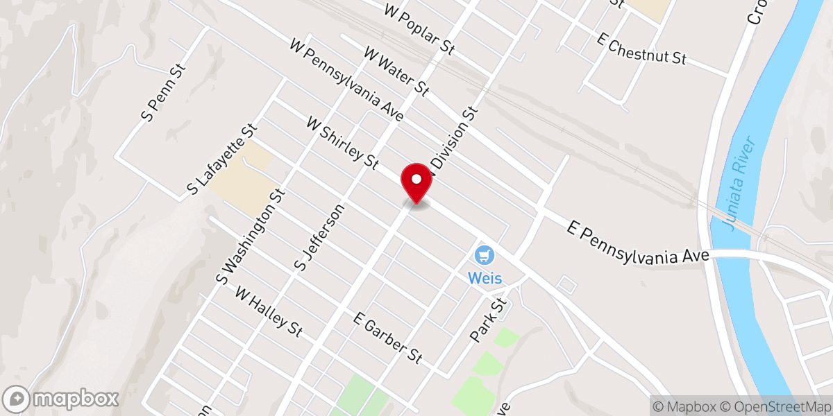 Map showing location of Mount Union Presbyterian Church