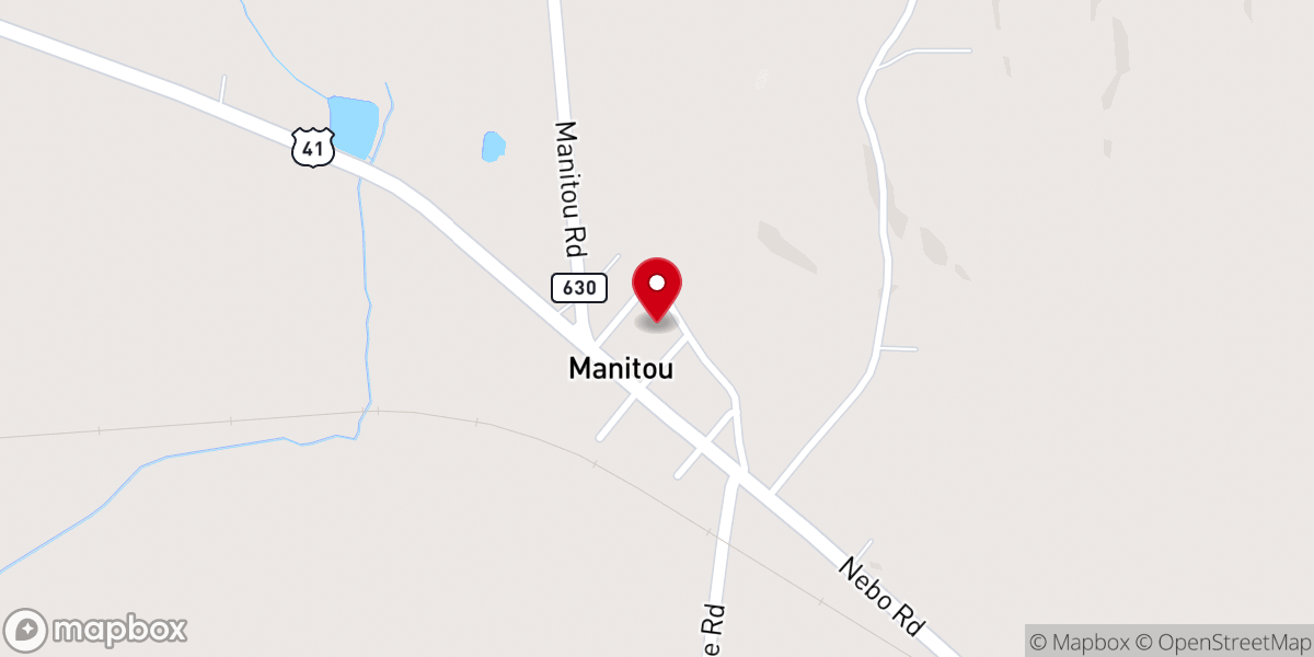 Map showing location of Manitou Baptist Church