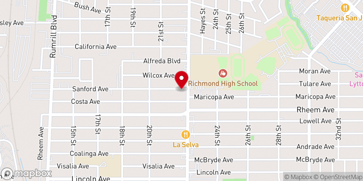 Map showing location of Victory Outreach Richmond