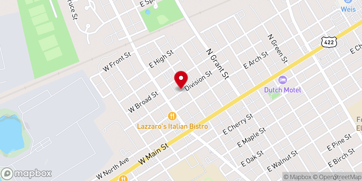 Map showing location of Palmyra United Christian Church