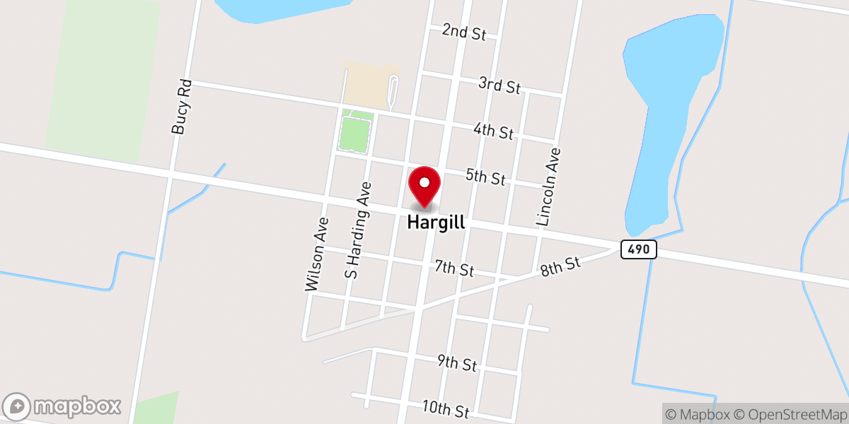 Map showing location of Hargill